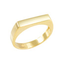 Gold Stackable Unisex Signet Ring (Available in Yellow/Rose/White Gold)
