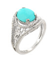 Sterling Silver Ladies Turquoise Gemstone Ring