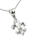Sterling Silver Fleur-de-Lis Pendant Necklace