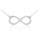 Sterling Silver Infinity CZ Heart Necklace