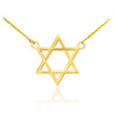 14K Yellow Gold Jewish Star of David Necklace