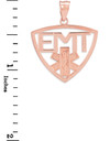 Polished Rose Gold EMT Emergency Medical Technician Pendant Necklace