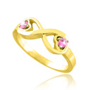 Gold Birthstone CZ Infinity Ring(Available in Yellow/Rose/White Gold)