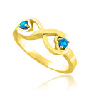 Gold Birthstone CZ Infinity Ring(Available in Yellow/Rose/White Gold)