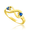 Gold Birthstone CZ Infinity Ring(Available in Yellow/Rose/White Gold)