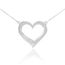 Sterling Silver Open Heart CZ Necklace