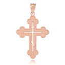 rose gold eastern orthodox diamond cross pendant