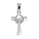 Silver Claddagh Cross Charm