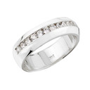 White Gold Diamond Unisex Wedding Band