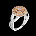 Elegant Two-tone Halo Diamond Infinity Engagement Proposal Gold Ring