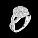 Elegant White Gold Halo Diamond Infinity Engagement Proposal Ring