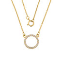 14k Yellow Gold "Circle of Love" Diamond Necklace