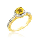 Gold Birthstone Halo Diamond Pave Engagement Ring(Available in Yellow/Rose/White Gold)