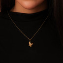 Gold Diamond Cut Eagle Pendant Necklace (Available in Yellow/White Gold)