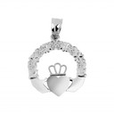 Silver Celtic Claddagh Pendant