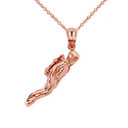 Gold Scuba Diver Sports Charm Pendant Necklace