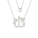 14k Gold Diamonds Studded Allah Pendant Necklace with Rolo Chain(Available Yellow & White Gold)