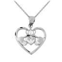 Silver Claddagh Pendant Necklace in Heart