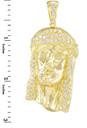 Iced Gold Jesus Face Men's CZ Pendant