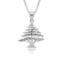 Gold Cedar Tree of Lebanon Charm Pendant Necklace(Available In Yellow/Rose/White Gold)