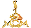 Two-Tone #1 Mom Heart Mother's Pendant