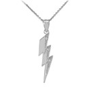 White Gold Thunderbolt Pendant with Diamonds