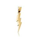 Solid Gold Thunderbolt Charm Pendant Necklace