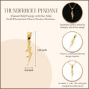 Solid Gold Thunderbolt Charm Pendant Necklace