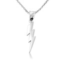 Sterling Silver Thunderbolt Charm Pendant Necklace