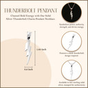 Sterling Silver Thunderbolt Charm Pendant Necklace