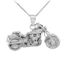 Sterling Silver Motorcycle Pendant Necklace