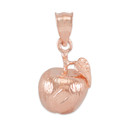 Gold Apple Charm Pendant Necklace (Available in Yellow, White and Rose)