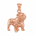 Gold Bulldog Pendant Necklace (Available in Yellow/White/Rose Gold)