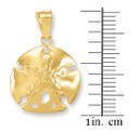 Gold Sand Dollar Pendant Necklace(Available in Yellow/Rose/White Gold)