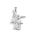 Medium Sterling Silver St. Michael vs Devil Pendant