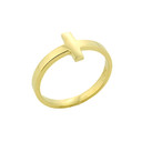 Gold Sideways Cross Knuckle Ring (Available in Yellow/Rose/White Gold)