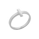 Sterling Silver Sideways Cross Knuckle Ring