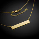 14k Gold Engravable Name Bar Necklace