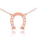 14k Rose Gold Horseshoe Necklace