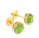 Gold Diamond Peridot Earrings