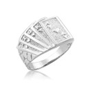 Solid Yellow Gold Royal Flush Poker Hand Nugget Ring (Available in Yellow/Rose/White)