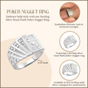 .925 Sterling Silver Royal Flush Poker Hand Nugget Ring