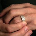 .925 Sterling Silver Royal Flush Poker Hand Nugget Ring