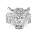 Sterling Silver Bull Taurus Ring (Large)