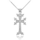 Sterling Silver Armenian Cross Religious Pendant Necklace