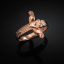 Gold Classic Claddagh Cross Ring (Available in Yellow/Rose/White Gold)