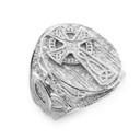 Men's Sterling Silver Celtic Cross Trinity Knot Ring