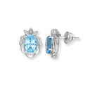 White Gold Blue Topaz Earrings