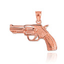 Gold Revolver Gun Pendant Necklace (Available in Yellow, Rose and White)