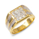 Men's Gold Square Top CZ Ring (Available in Yellow/Rose/White Gold)